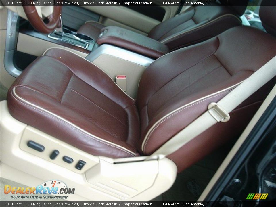2011 Ford F150 King Ranch SuperCrew 4x4 Tuxedo Black Metallic / Chaparral Leather Photo #19