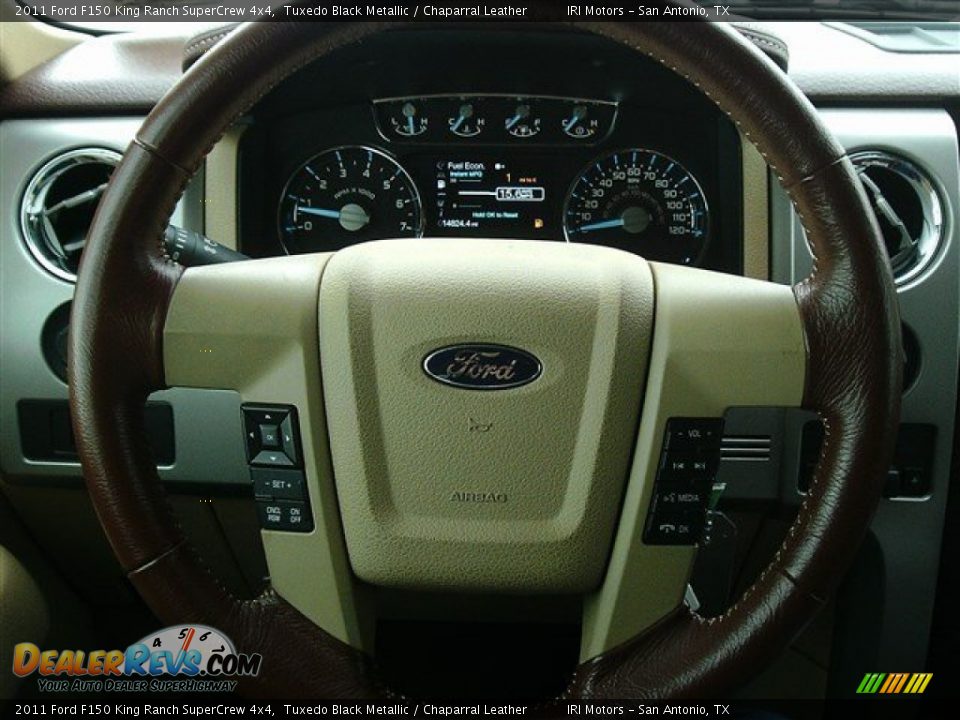 2011 Ford F150 King Ranch SuperCrew 4x4 Tuxedo Black Metallic / Chaparral Leather Photo #23
