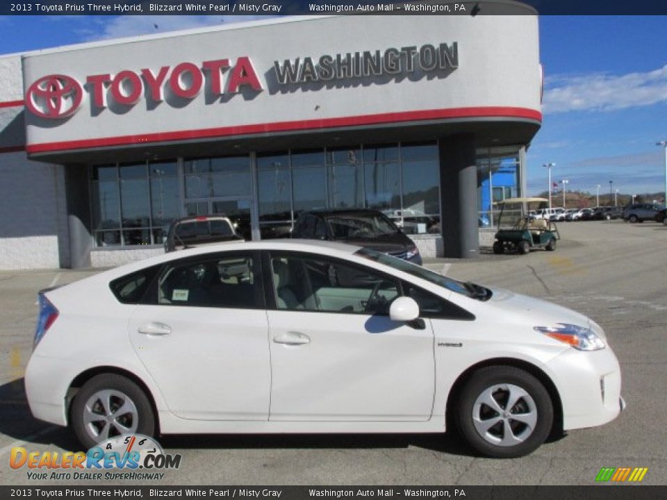 2013 Toyota Prius Three Hybrid Blizzard White Pearl / Misty Gray Photo #2