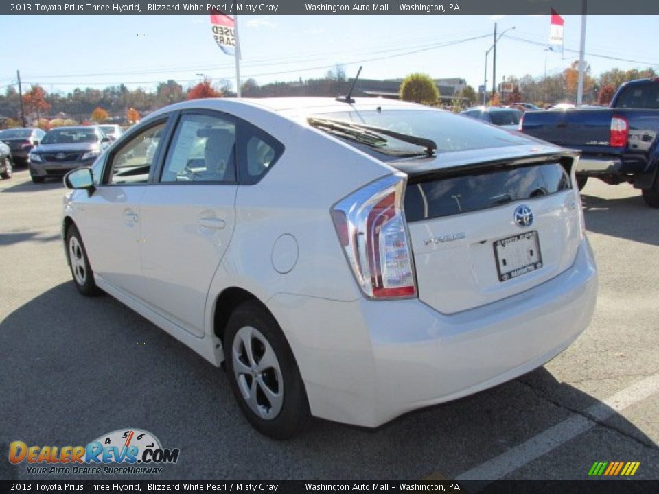 2013 Toyota Prius Three Hybrid Blizzard White Pearl / Misty Gray Photo #6