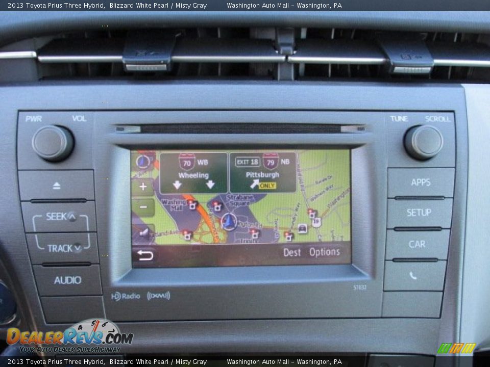 2013 Toyota Prius Three Hybrid Blizzard White Pearl / Misty Gray Photo #14