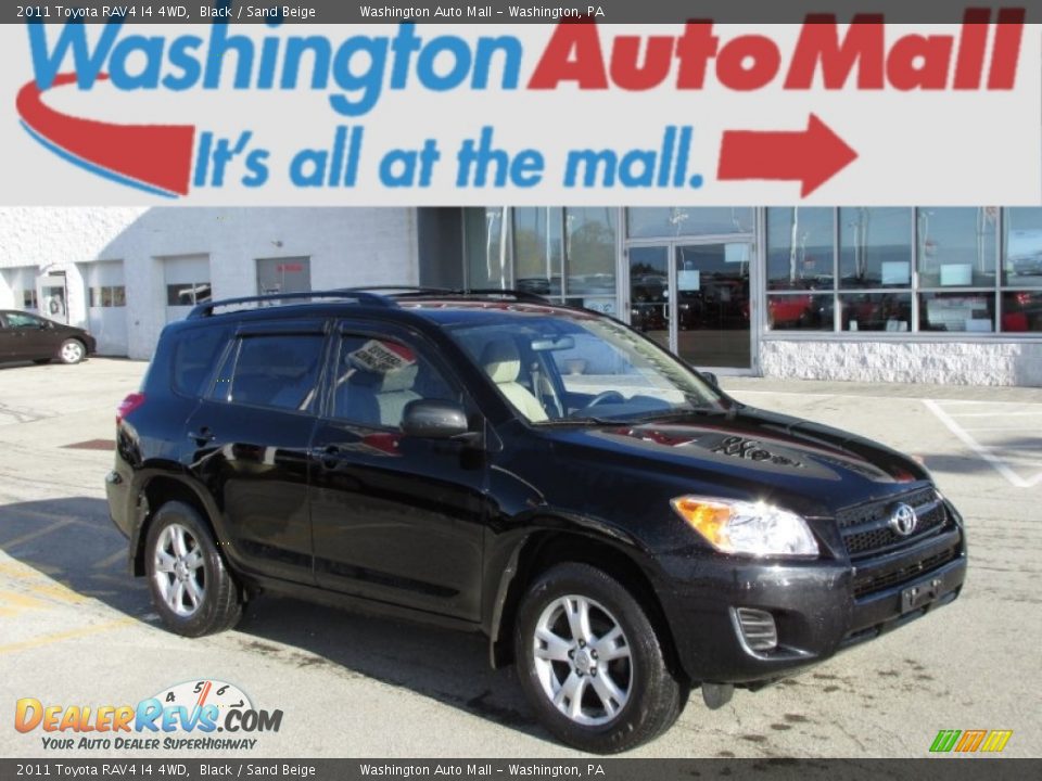 2011 Toyota RAV4 I4 4WD Black / Sand Beige Photo #1