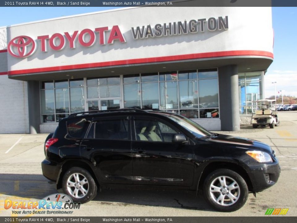 2011 Toyota RAV4 I4 4WD Black / Sand Beige Photo #2