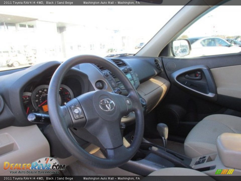 2011 Toyota RAV4 I4 4WD Black / Sand Beige Photo #10