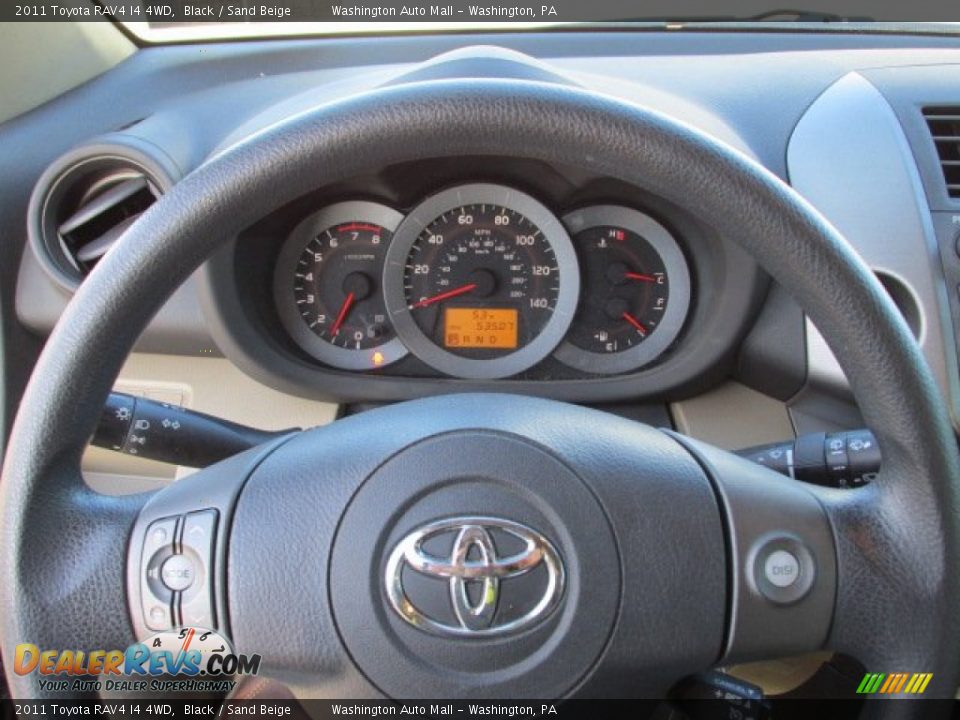 2011 Toyota RAV4 I4 4WD Black / Sand Beige Photo #15