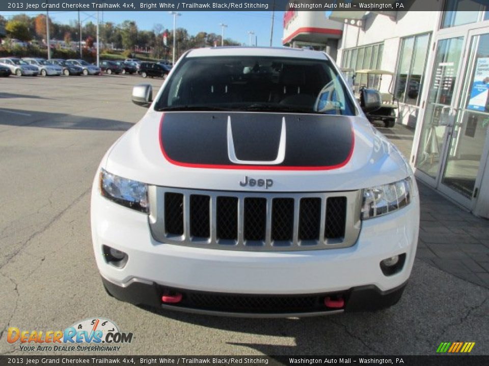 2013 Jeep Grand Cherokee Trailhawk 4x4 Bright White / Trailhawk Black/Red Stitching Photo #3