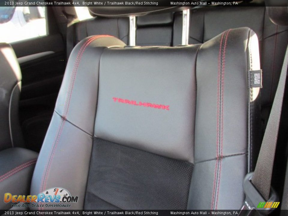 2013 Jeep Grand Cherokee Trailhawk 4x4 Bright White / Trailhawk Black/Red Stitching Photo #12