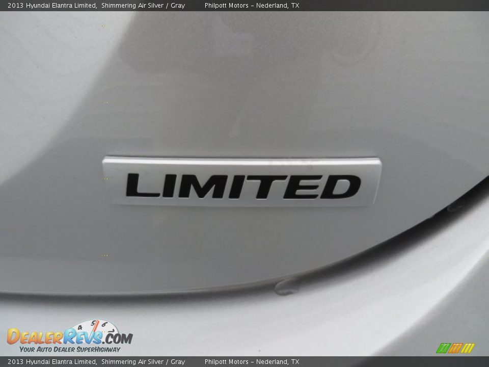 2013 Hyundai Elantra Limited Shimmering Air Silver / Gray Photo #15