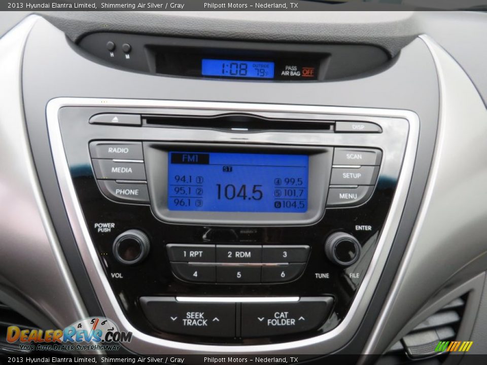 2013 Hyundai Elantra Limited Shimmering Air Silver / Gray Photo #30