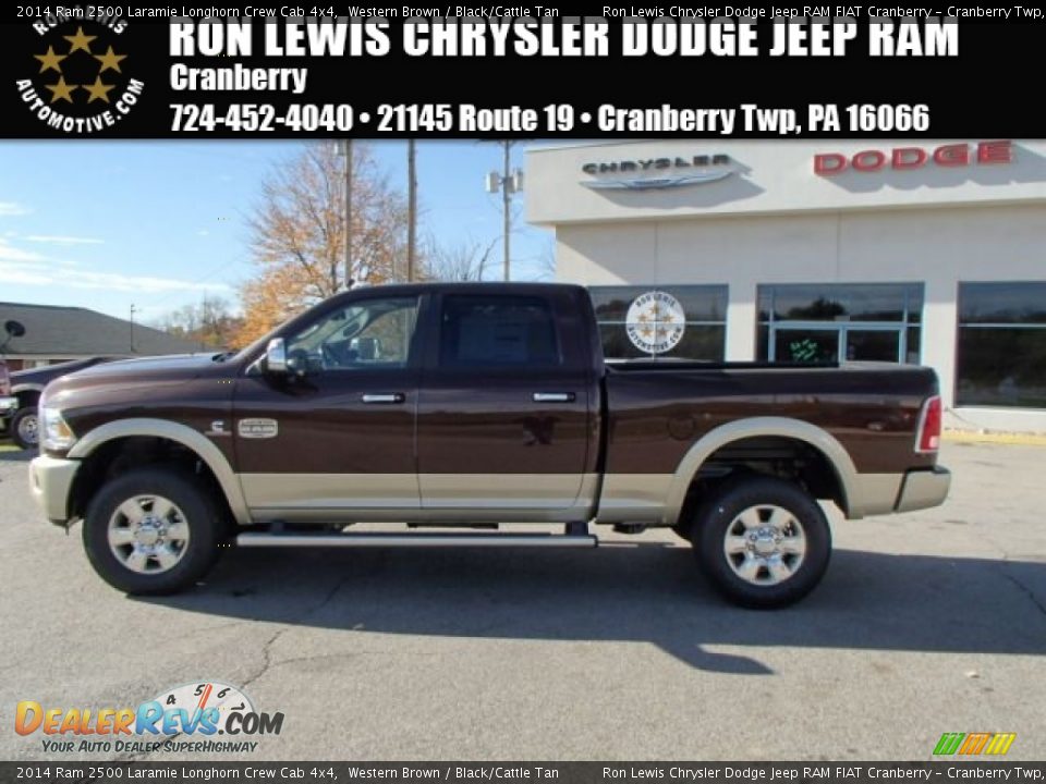 2014 Ram 2500 Laramie Longhorn Crew Cab 4x4 Western Brown / Black/Cattle Tan Photo #1