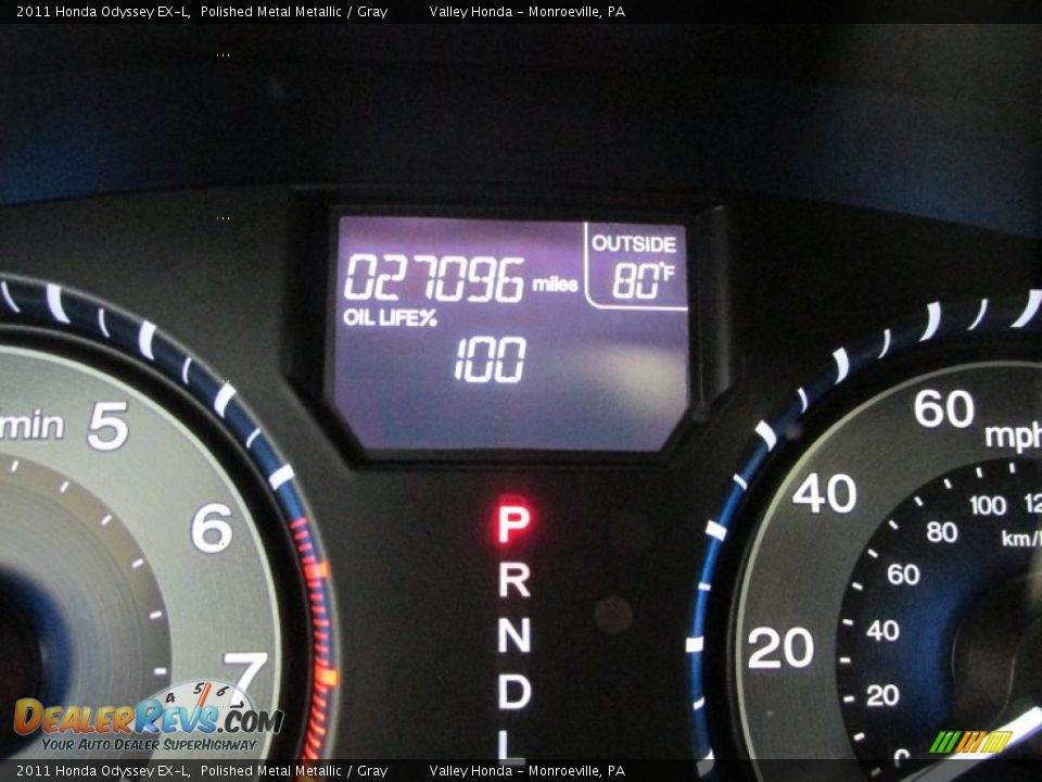 2011 Honda Odyssey EX-L Polished Metal Metallic / Gray Photo #15