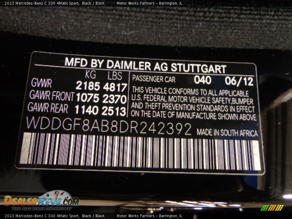 2013 Mercedes-Benz C 300 4Matic Sport Black / Black Photo #13