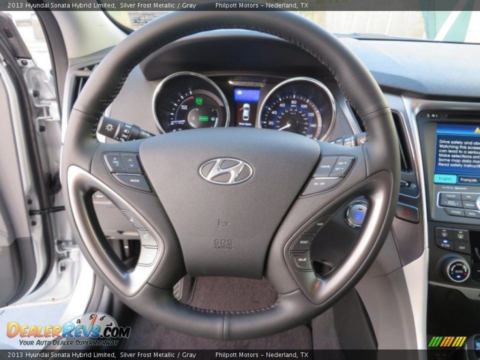 2013 Hyundai Sonata Hybrid Limited Silver Frost Metallic / Gray Photo #35