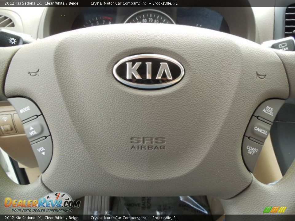 2012 Kia Sedona LX Clear White / Beige Photo #23