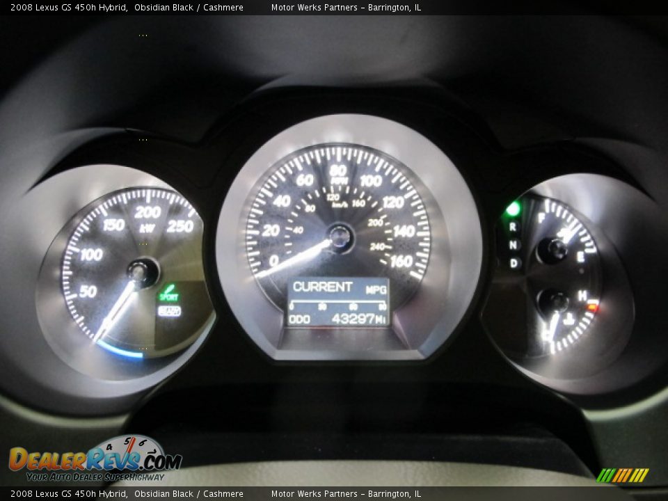 2008 Lexus GS 450h Hybrid Obsidian Black / Cashmere Photo #28