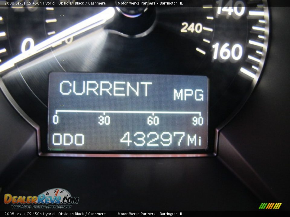 2008 Lexus GS 450h Hybrid Obsidian Black / Cashmere Photo #29