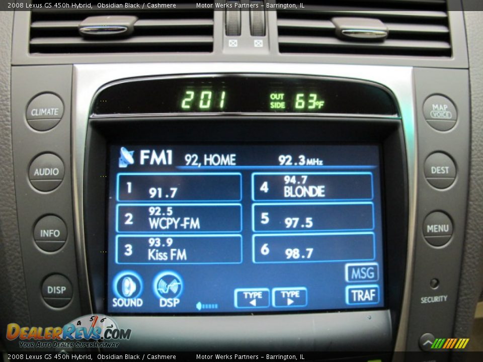 2008 Lexus GS 450h Hybrid Obsidian Black / Cashmere Photo #30