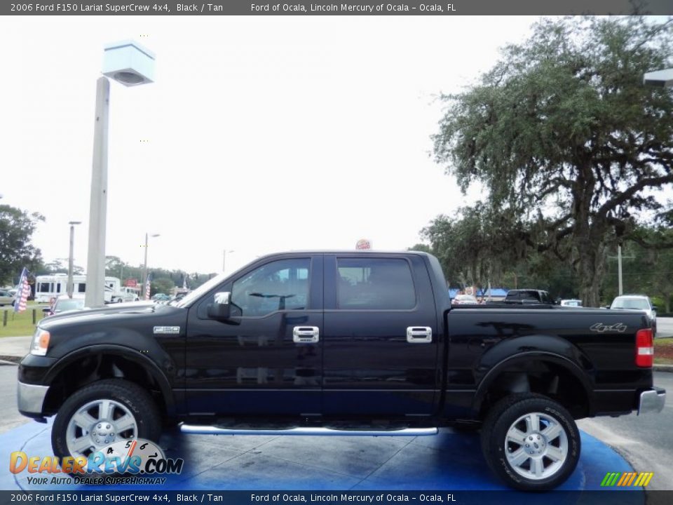 2006 Ford F150 Lariat SuperCrew 4x4 Black / Tan Photo #2