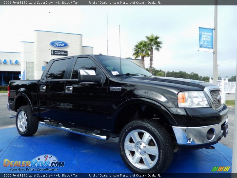 2006 Ford F150 Lariat SuperCrew 4x4 Black / Tan Photo #8