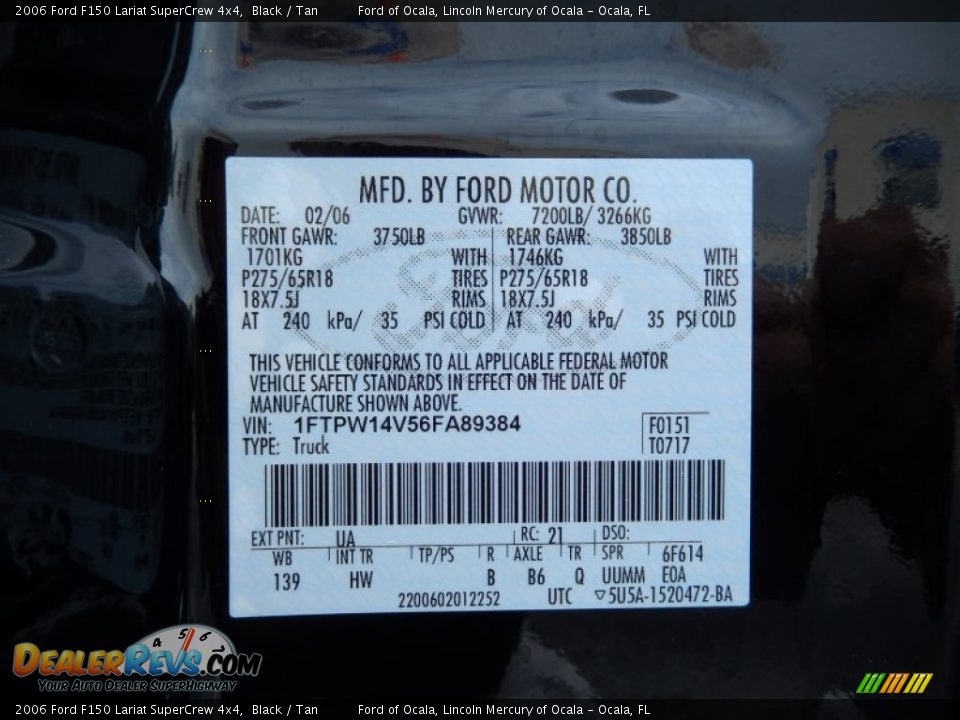 2006 Ford F150 Lariat SuperCrew 4x4 Black / Tan Photo #28