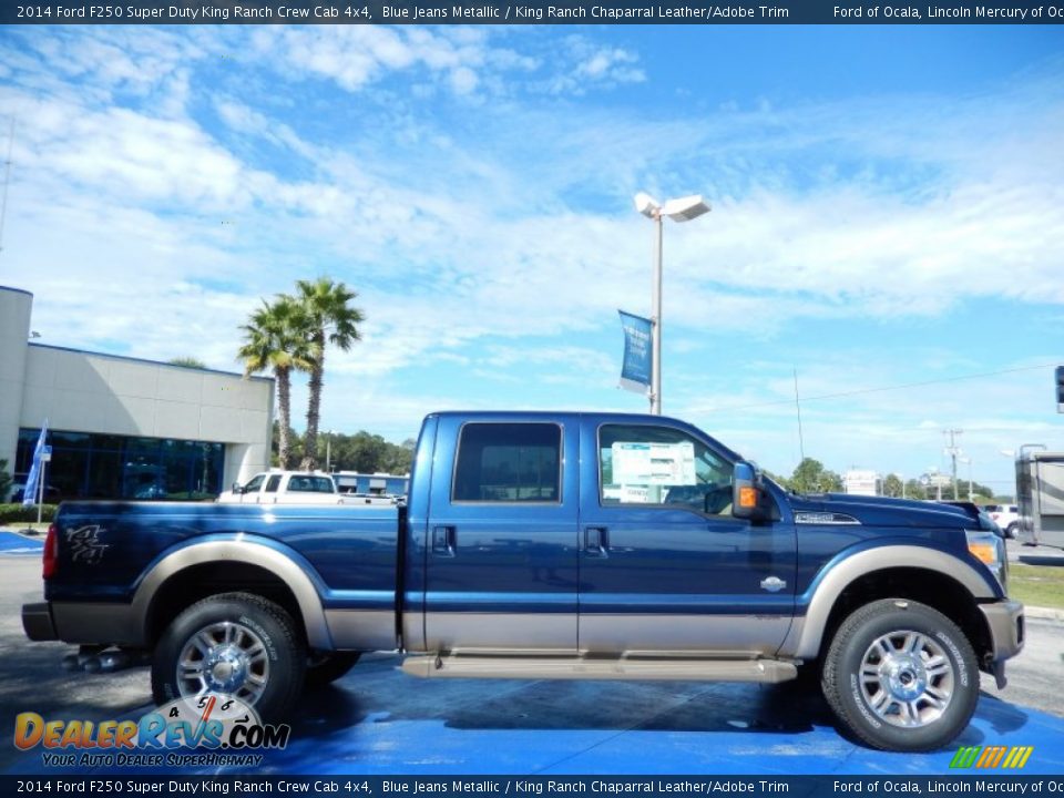 2014 Ford F250 Super Duty King Ranch Crew Cab 4x4 Blue Jeans Metallic / King Ranch Chaparral Leather/Adobe Trim Photo #2