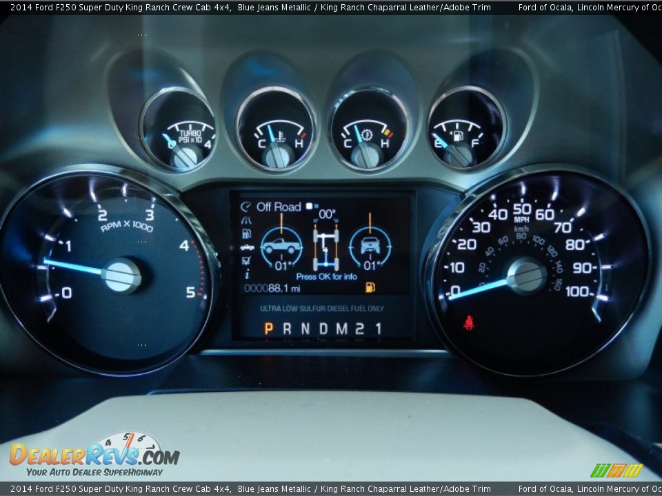 2014 Ford F250 Super Duty King Ranch Crew Cab 4x4 Blue Jeans Metallic / King Ranch Chaparral Leather/Adobe Trim Photo #9
