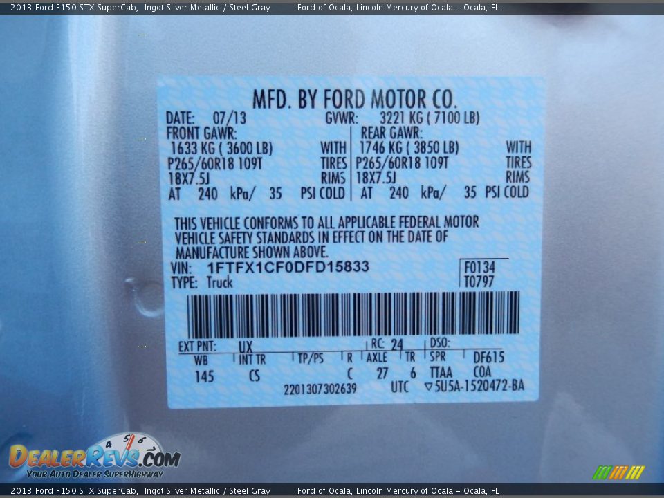 2013 Ford F150 STX SuperCab Ingot Silver Metallic / Steel Gray Photo #12