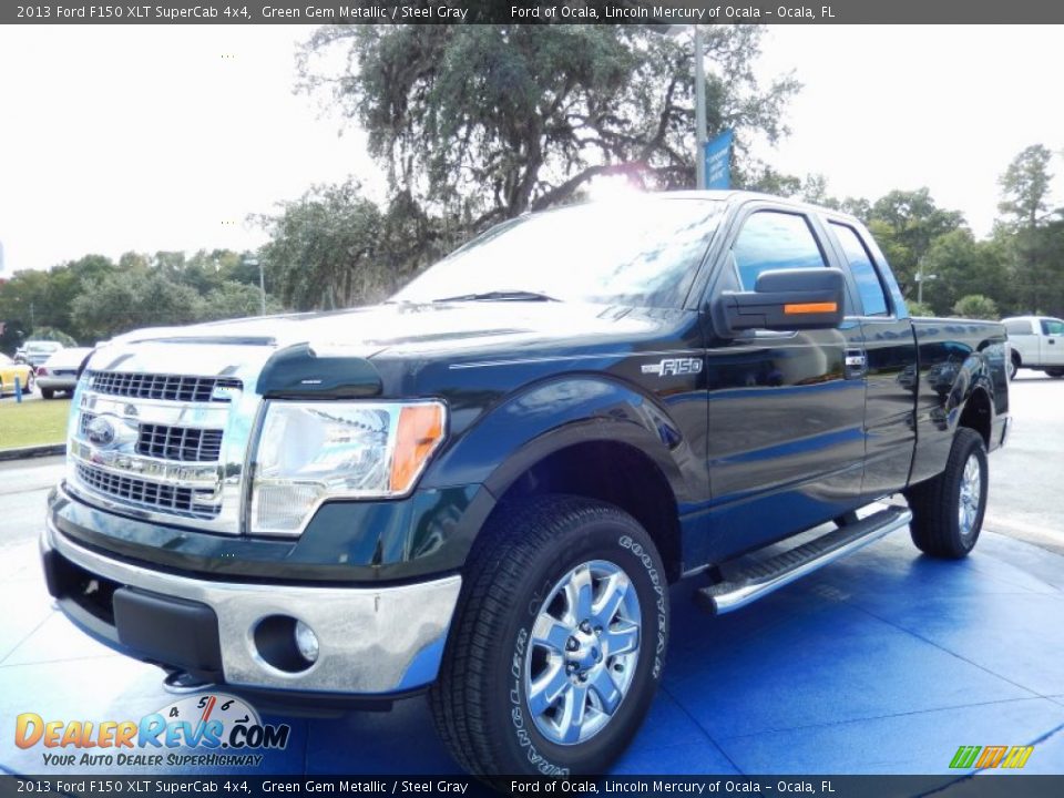 2013 Ford F150 XLT SuperCab 4x4 Green Gem Metallic / Steel Gray Photo #1