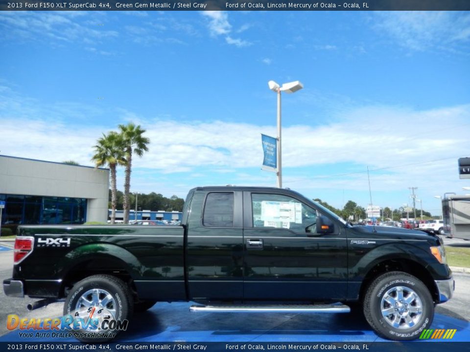 2013 Ford F150 XLT SuperCab 4x4 Green Gem Metallic / Steel Gray Photo #2