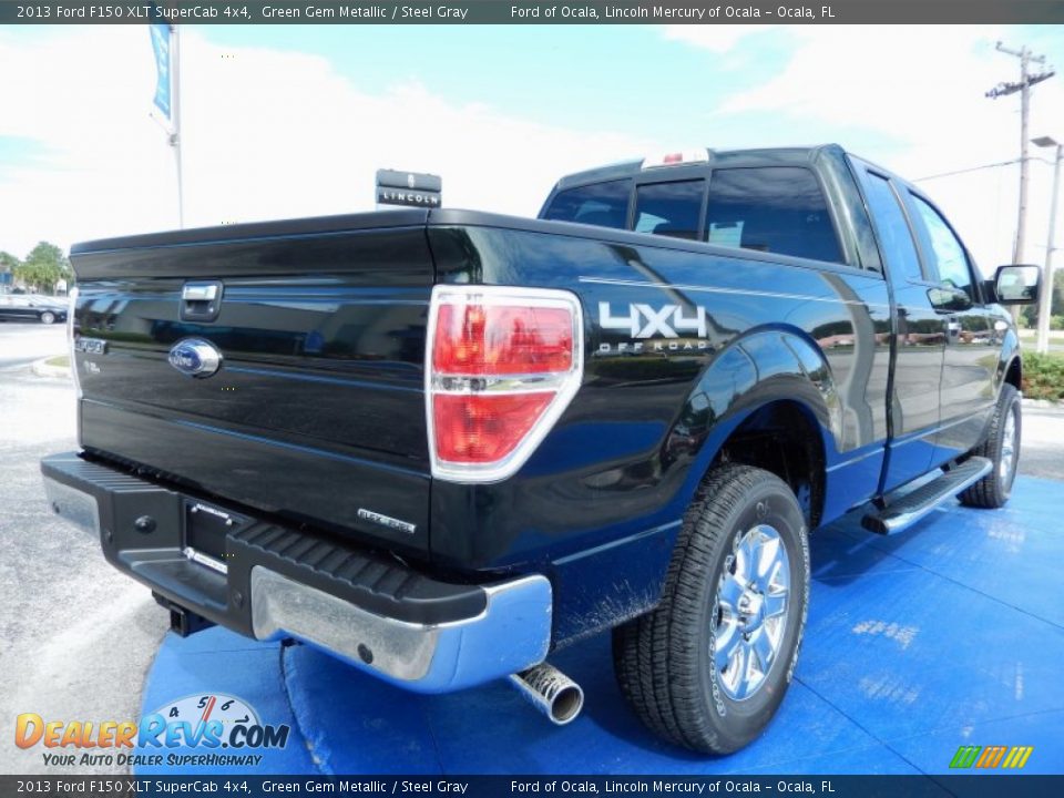2013 Ford F150 XLT SuperCab 4x4 Green Gem Metallic / Steel Gray Photo #3