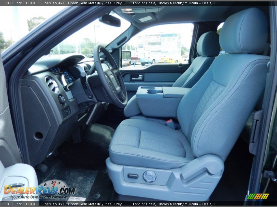 2013 Ford F150 XLT SuperCab 4x4 Green Gem Metallic / Steel Gray Photo #6
