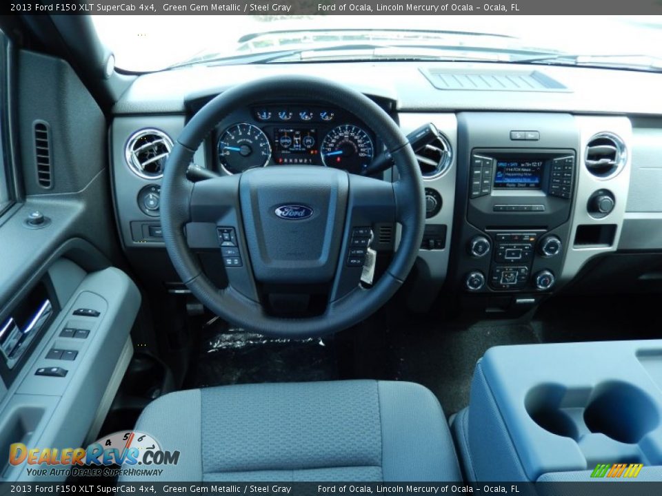 2013 Ford F150 XLT SuperCab 4x4 Green Gem Metallic / Steel Gray Photo #8