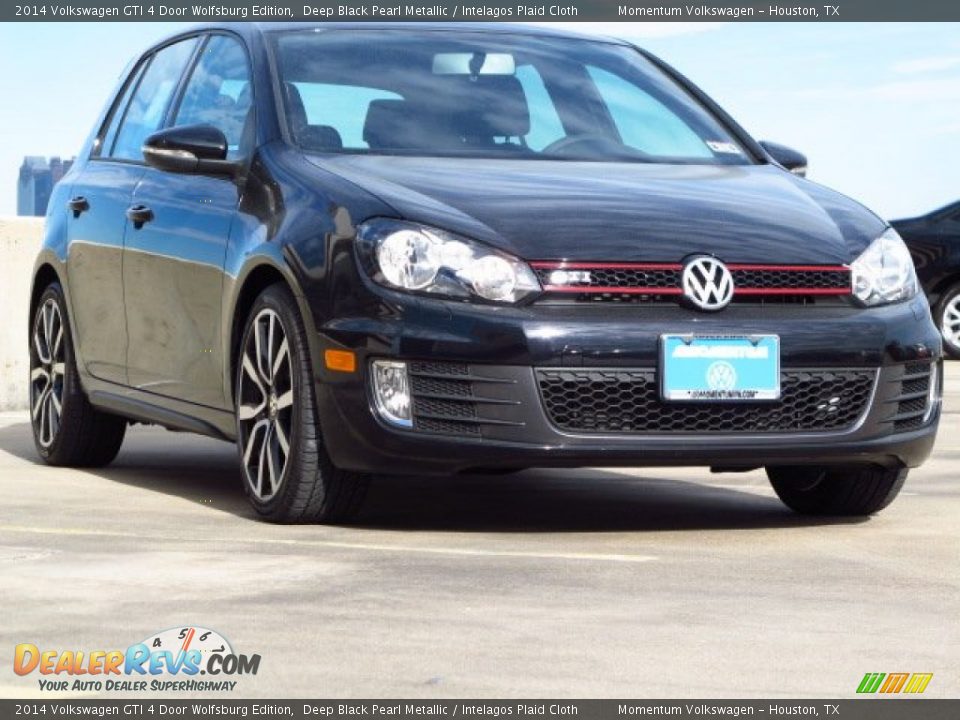 2014 Volkswagen GTI 4 Door Wolfsburg Edition Deep Black Pearl Metallic / Intelagos Plaid Cloth Photo #1