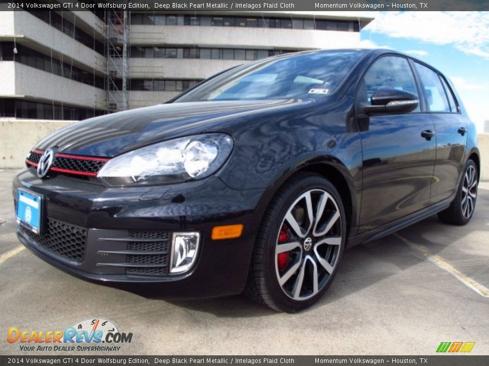 2014 Volkswagen GTI 4 Door Wolfsburg Edition Deep Black Pearl Metallic / Intelagos Plaid Cloth Photo #3