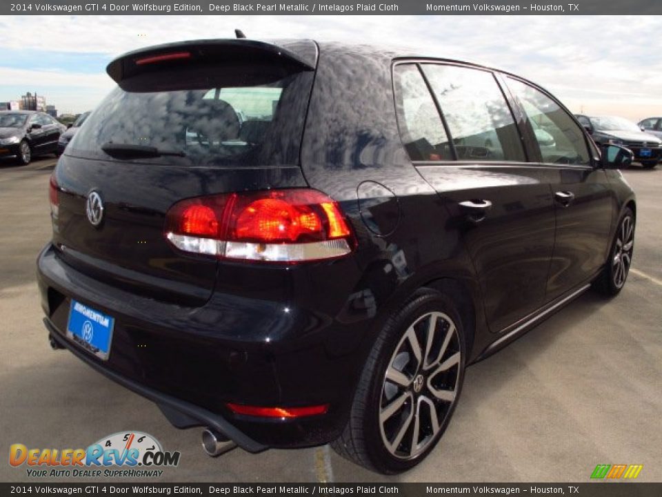 2014 Volkswagen GTI 4 Door Wolfsburg Edition Deep Black Pearl Metallic / Intelagos Plaid Cloth Photo #6