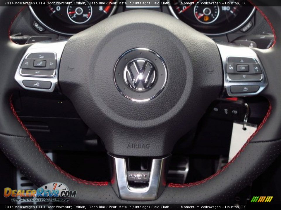 2014 Volkswagen GTI 4 Door Wolfsburg Edition Deep Black Pearl Metallic / Intelagos Plaid Cloth Photo #17