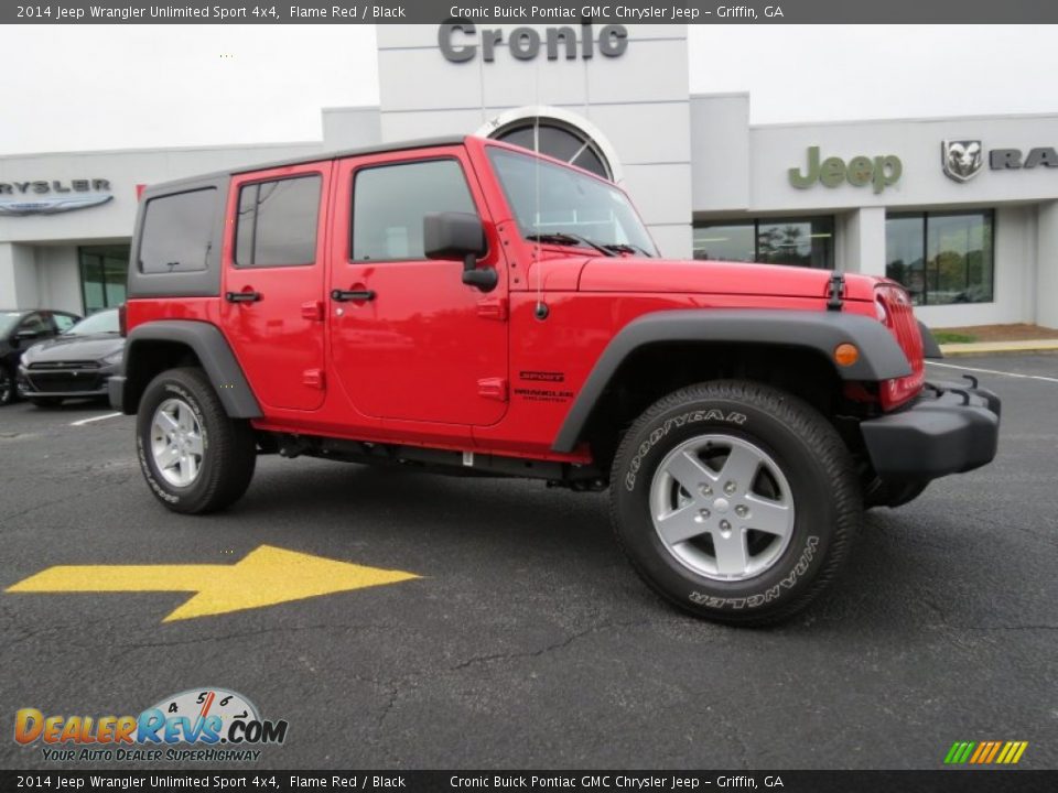 2014 Jeep Wrangler Unlimited Sport 4x4 Flame Red / Black Photo #1