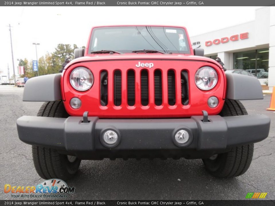 2014 Jeep Wrangler Unlimited Sport 4x4 Flame Red / Black Photo #2