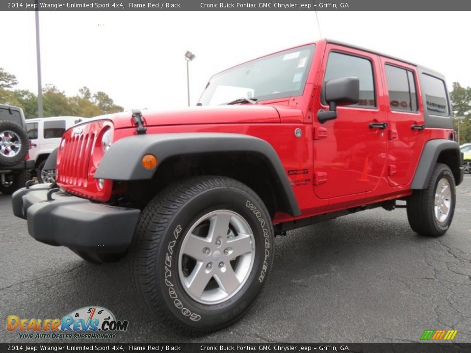 2014 Jeep Wrangler Unlimited Sport 4x4 Flame Red / Black Photo #3