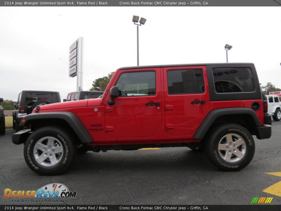 2014 Jeep Wrangler Unlimited Sport 4x4 Flame Red / Black Photo #4