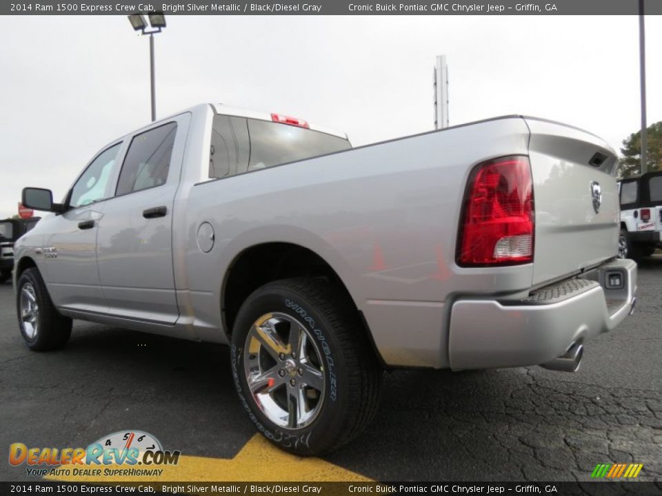 2014 Ram 1500 Express Crew Cab Bright Silver Metallic / Black/Diesel Gray Photo #5