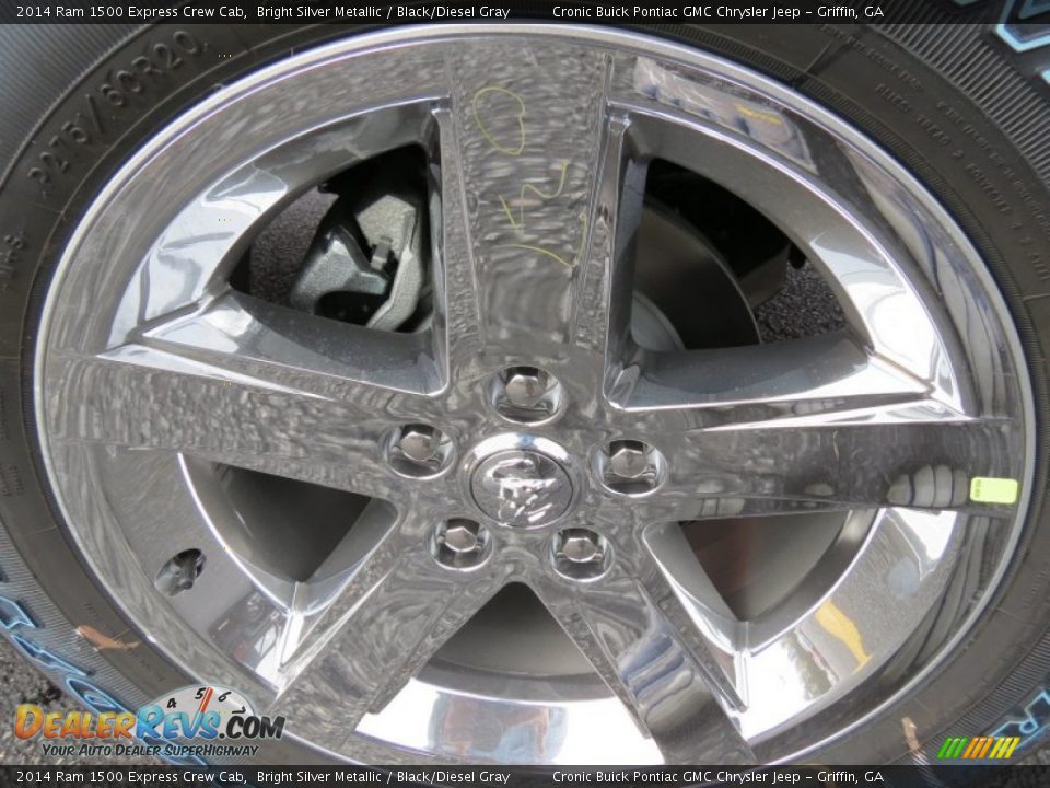 2014 Ram 1500 Express Crew Cab Bright Silver Metallic / Black/Diesel Gray Photo #9