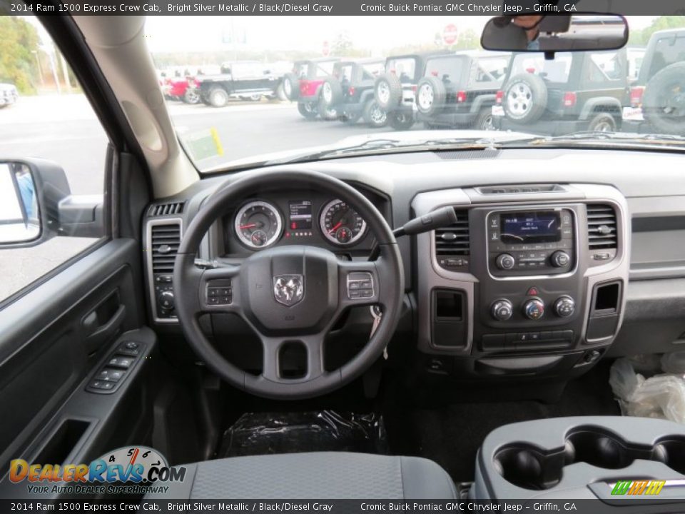 2014 Ram 1500 Express Crew Cab Bright Silver Metallic / Black/Diesel Gray Photo #14