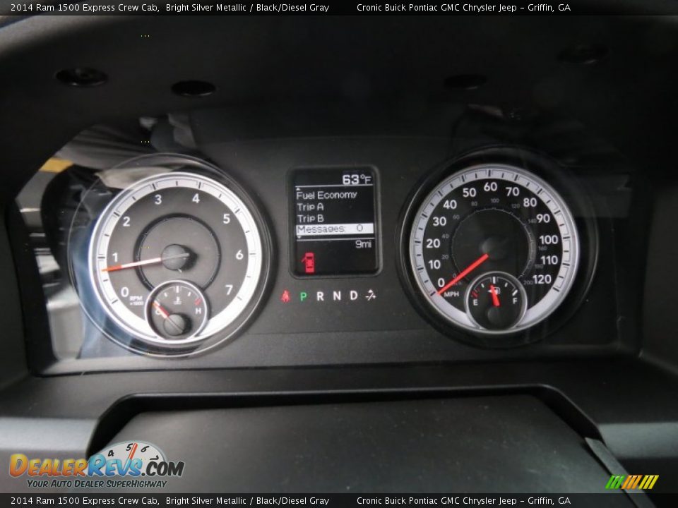 2014 Ram 1500 Express Crew Cab Bright Silver Metallic / Black/Diesel Gray Photo #16