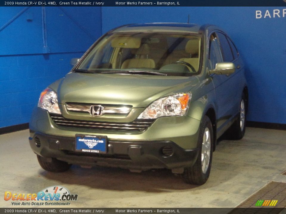 2009 Honda CR-V EX-L 4WD Green Tea Metallic / Ivory Photo #1