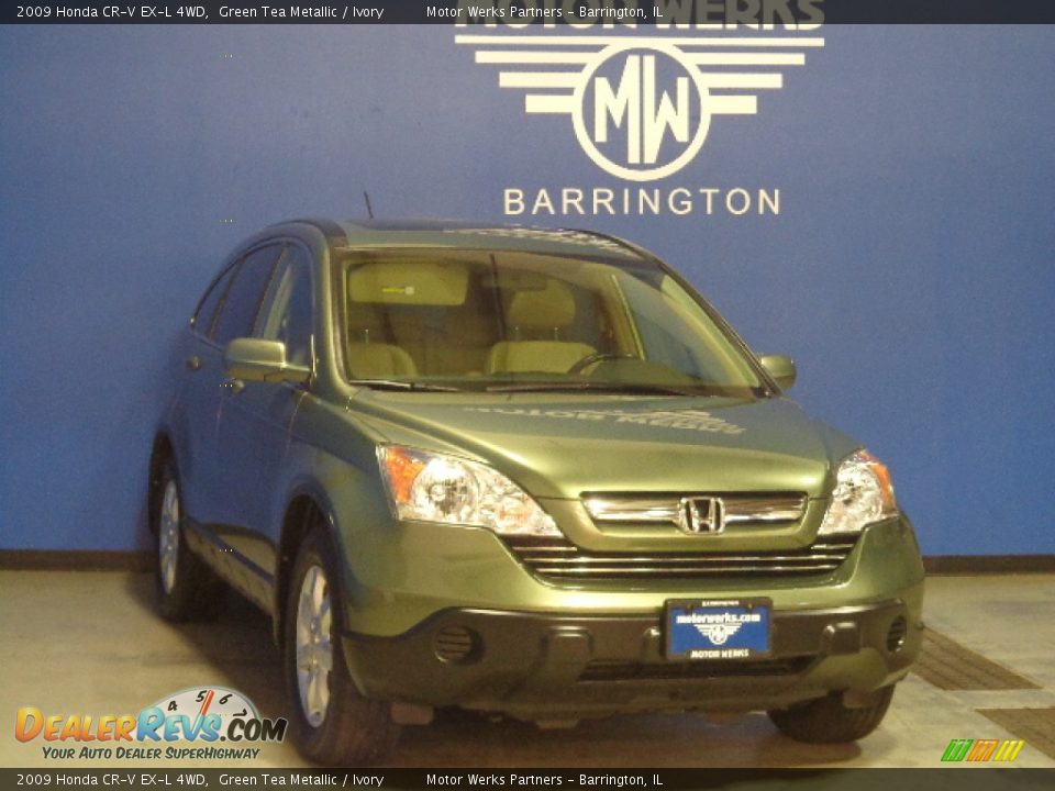 2009 Honda CR-V EX-L 4WD Green Tea Metallic / Ivory Photo #2