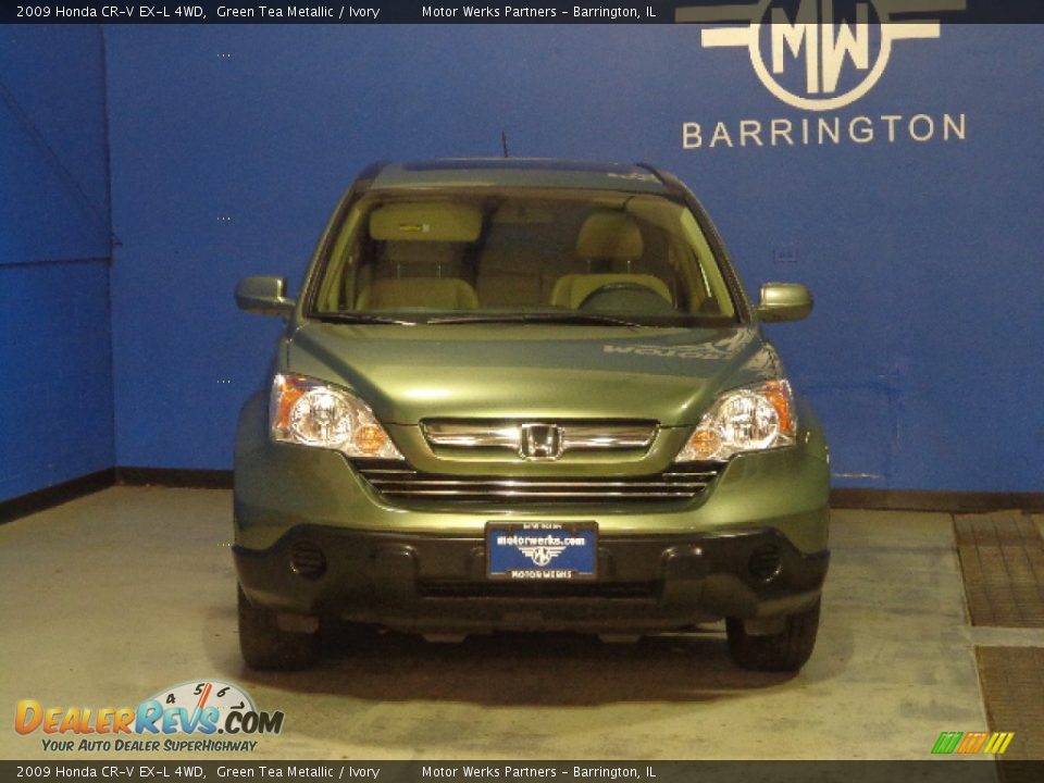 2009 Honda CR-V EX-L 4WD Green Tea Metallic / Ivory Photo #3