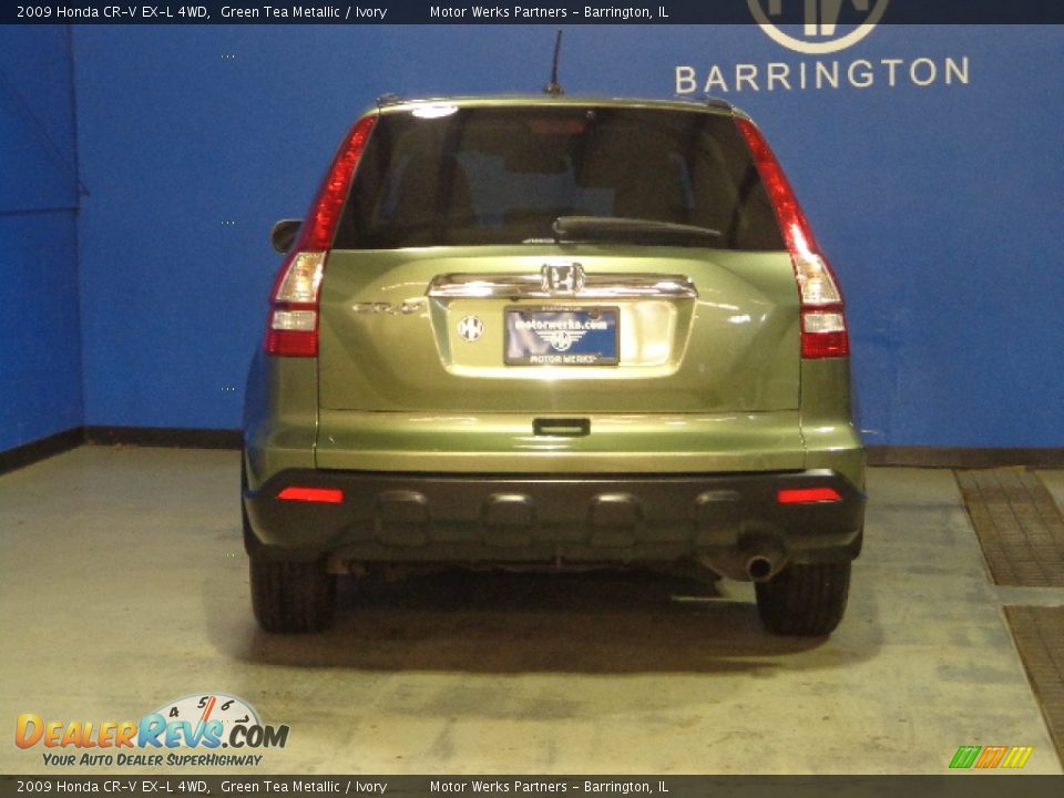 2009 Honda CR-V EX-L 4WD Green Tea Metallic / Ivory Photo #9
