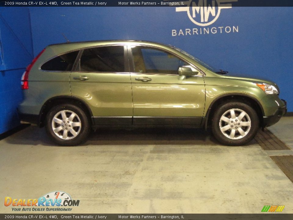 2009 Honda CR-V EX-L 4WD Green Tea Metallic / Ivory Photo #11