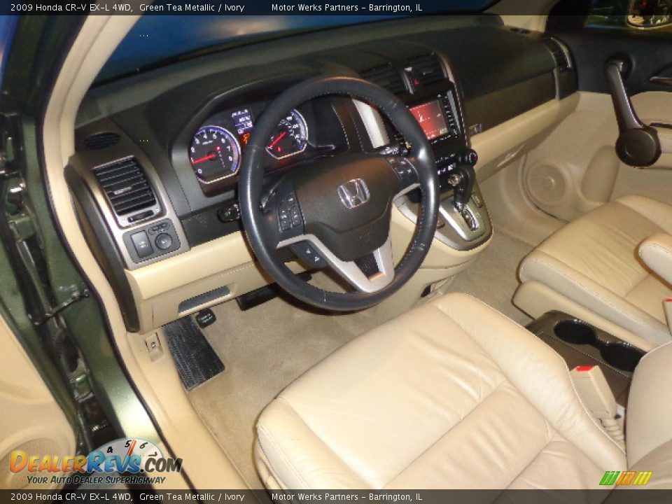 2009 Honda CR-V EX-L 4WD Green Tea Metallic / Ivory Photo #21